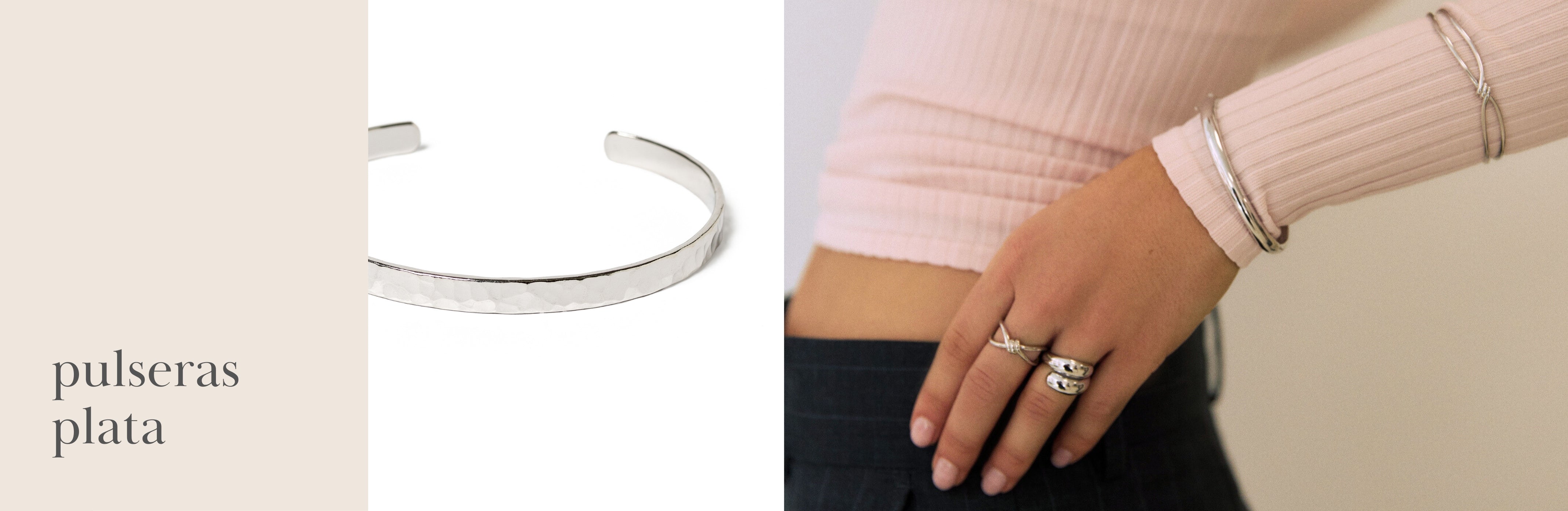 pulseras plata de ley con baño de rodio