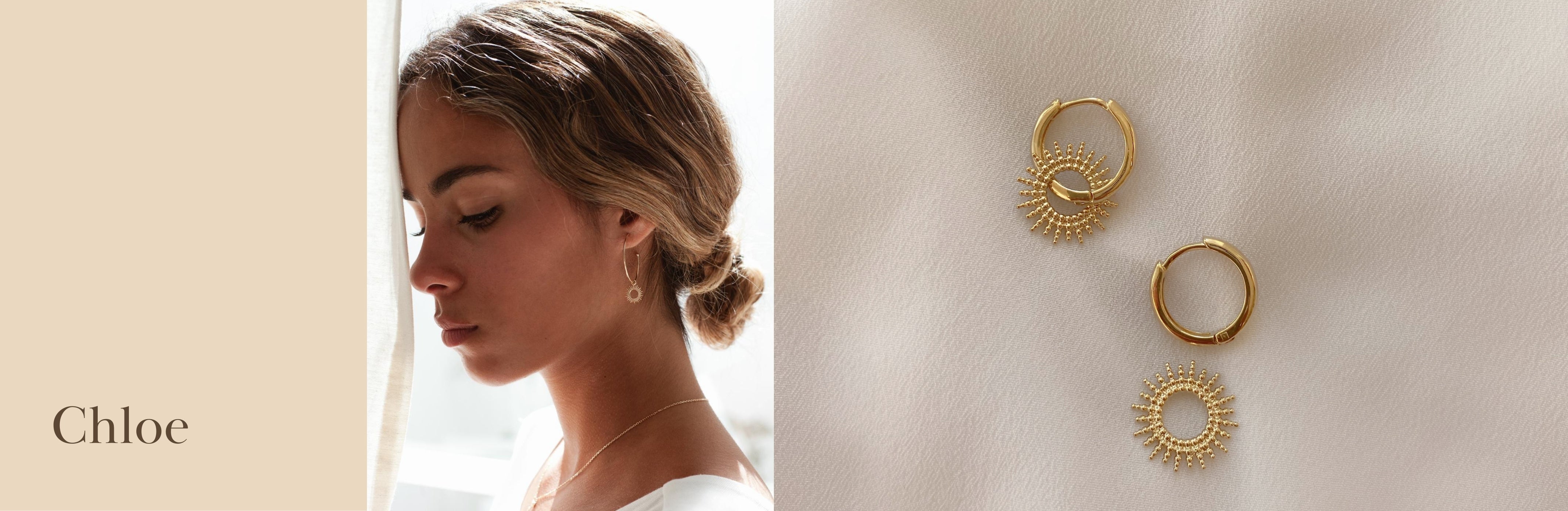 Pendientes , collares y pulseras chapadas con 3 micras de oro de 18 kilates Chloe's