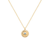COLLAR OJO CIRCONITA AZUL GOLDEN