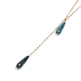 Collar long Aloise agata blue golden