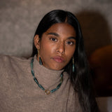 Gargantilla Aloise agata blue golden