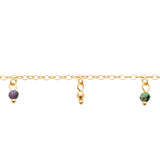 TOBILLERA BOLAS ZOISITE GOLDEN