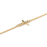 PULSERA CRUZ BOLITAS GOLDEN