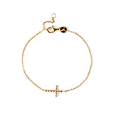 PULSERA CRUZ BOLITAS GOLDEN